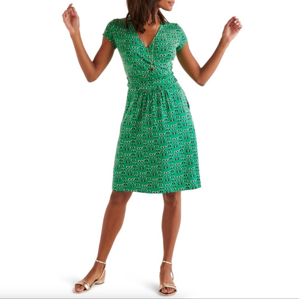 Boden Glasses Print Lola Jersey Dress 6